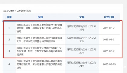 同一日，两家深圳上市公司被深圳证监局出具警示函