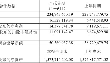 盛景微：2025年上半年净利润1437.78万元 同比增长57.66%