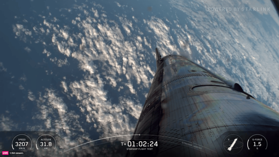 这次没有空中爆炸!1个小时飞越半个地球,马斯克星舰终于成功了,现场欢呼声、鼓掌声响成一片