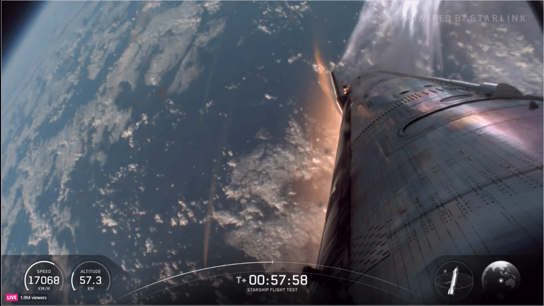 这次没有空中爆炸!1个小时飞越半个地球,马斯克星舰终于成功了,现场欢呼声、鼓掌声响成一片