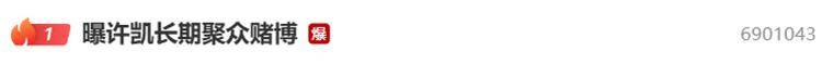 演员许凯被曝长期聚众赌博,一年金额高达百万?警方:已关注此事